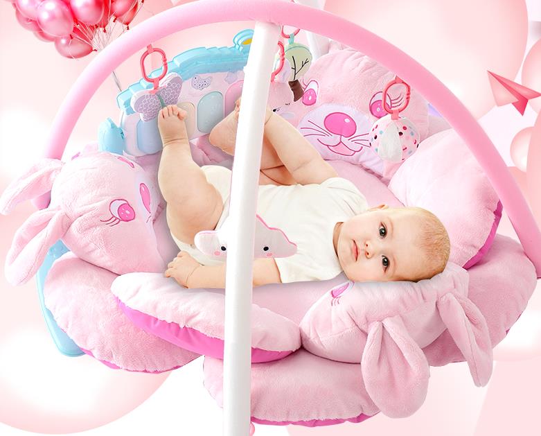 Baby Play Gym With Rabbit Mat