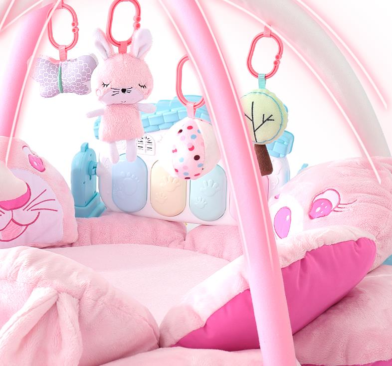 Gymnase de jeu pour bébé avec tapis de lapin